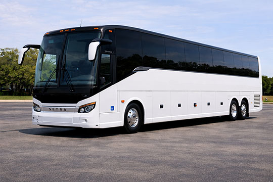 56-passenger charter bus available for charter in Cedar Rapids, IA